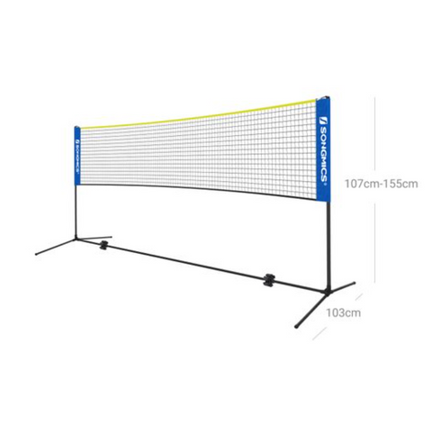 Rootz Badminton Net - Volleyball Net - Tennis Net - Blue - Yellow - Metal - Plastic - Carrying Bag - Adjustable - 500 x 103 x 155 cm