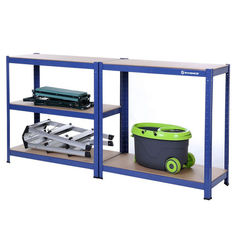 Rootz Storage Rack - Heavy Duty Rack - Standing Shelf - Metal Shelf - With 5 Adjustable Shelves - Free-Standing Shelving Unit - Blue - 90 x 180 x 40 cm (W x H x D)