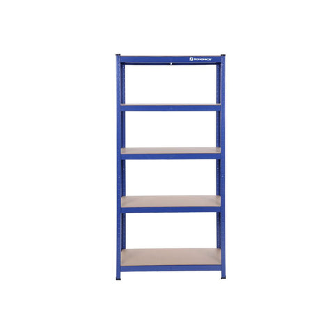 Rootz Storage Rack - Heavy Duty Rack - Standing Shelf - Metal Shelf - storage shelves - With 5 Adjustable Shelves - Free-Standing Shelving Unit - Blue - 150 x 75 x 30 cm