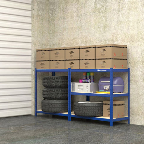 Rootz Storage Rack - Heavy Duty Rack - Standing Shelf - Metal Shelf - With 5 Adjustable Shelves - Free-Standing Shelving Unit - Blue - 90 x 180 x 40 cm (W x H x D)