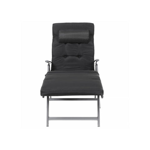 Rootz Sun Lounger - Sun Lounger With Cushion - Outdoor Sun Lounger - Patio Sun Lounger - Garden Sun Lounger - Sunbed - Beach Sun Lounger - Portable Sun Lounger - Black - 183 x 60 x 39 cm (L x W x H)