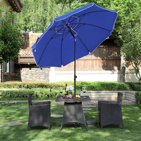 Rootz Parasol - Umbrella - Patio Umbrella - Garden Parasol - Sunshade - Outdoor Parasol - Uv-protected Umbrella - Portable Parasol - Blue - 2.3 m