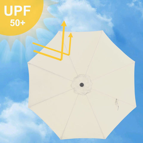 Rootz Parasol - Garden Umbrella - Patio Sunshade - Beach Umbrella - Poolside Parasol - Uv Protection Umbrella - Waterproof Umbrella - High-quality Umbrella - Beige - Ø 300 cm