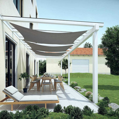 Rootz Sun Sail - Shade Sail - Outdoor Sun Shade - Sun Canopy - Uv Protection Sail - Patio Shade Sail - Sun Shelter - Sun Shade Canopy - Durable Sun Shade - Garden Sun Sail - Smoke Grey - 2 x 3 m