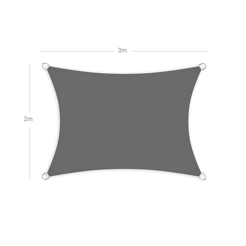 Rootz Sun Sail - Shade Sail - Outdoor Sun Shade - Sun Canopy - Uv Protection Sail - Patio Shade Sail - Sun Shelter - Sun Shade Canopy - Durable Sun Shade - Garden Sun Sail - Smoke Grey - 2 x 3 m