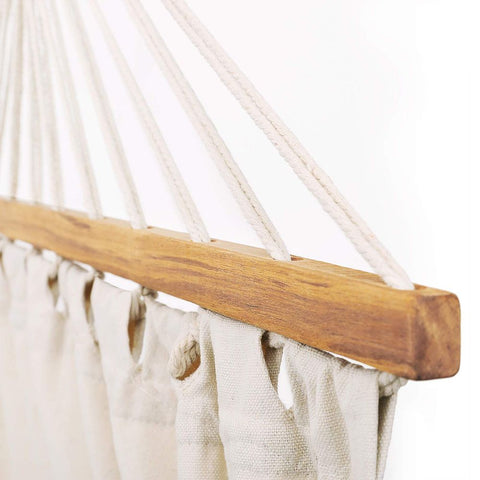 Rootz Hammock - Stick Hammock - Hammock With 2 Cushions - Portable Hammock - Lightweight Hammock - Outdoor Hammock - Camping Hammock - Double Hammock - Beige - 210 x 150 (L x W)