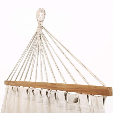 Rootz Hammock - Stick Hammock - Hammock With 2 Cushions - Portable Hammock - Lightweight Hammock - Outdoor Hammock - Camping Hammock - Double Hammock - Beige - 210 x 150 (L x W)