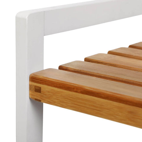 Rootz Shelf - Shelving Unit - Shelving Unit - Bamboo Shelving Unit - Kitchen Shelf - Storage Shelf - Kitchen Rack - Kitchen Shelving Unit - Bamboo - White-Natural - 45 x 31.5 x 80 cm (W x D x H)