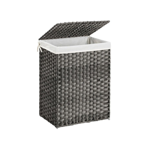 Rootz Laundry Basket - Clothes Basket - Laundry Storage Basket - Collapsible Laundry Basket - Portable Laundry Basket - Stylish Laundry Basket - Durable Laundry Basket - Grey - 46 x 33 x 60 cm