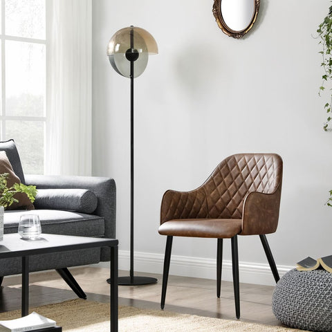 Rootz Bar Stool - Adjustable Bar Stool - Swivel Bar Stool - Modern Bar Stool - Industrial Bar Stool - Upholstered Bar Stool - Velvet - Metal - Foam - Brown - 38 x 44.5 x (95-115) cm (L x W x H)