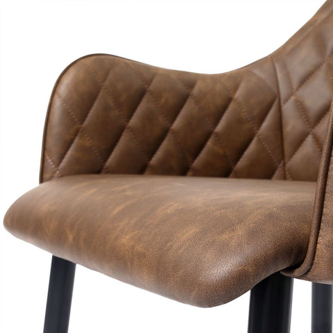 Rootz Bar Stool - Adjustable Bar Stool - Swivel Bar Stool - Modern Bar Stool - Industrial Bar Stool - Upholstered Bar Stool - Velvet - Metal - Foam - Brown - 38 x 44.5 x (95-115) cm (L x W x H)