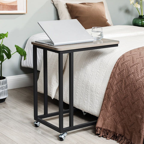 Rootz Coffee Table - Coffee Table With Castors - Modern Coffee Table - Industrial Coffee Table - Rustic Coffee Table - Chipboard - Steel - Greige-Black - 50 x 35 x 55 cm (L x W x H)