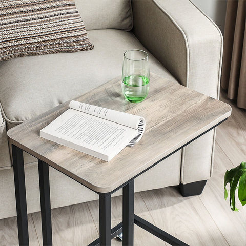 Rootz Coffee Table - Coffee Table With Castors - Modern Coffee Table - Industrial Coffee Table - Rustic Coffee Table - Chipboard - Steel - Greige-Black - 50 x 35 x 55 cm (L x W x H)