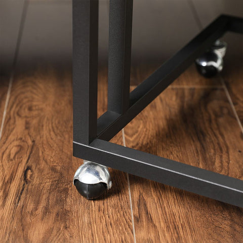 Rootz Coffee Table - Coffee Table With Castors - Modern Coffee Table - Industrial Coffee Table - Rustic Coffee Table - Chipboard - Steel - Greige-Black - 50 x 35 x 55 cm (L x W x H)