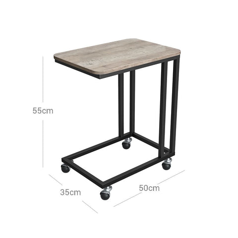Rootz Coffee Table - Coffee Table With Castors - Modern Coffee Table - Industrial Coffee Table - Rustic Coffee Table - Chipboard - Steel - Greige-Black - 50 x 35 x 55 cm (L x W x H)