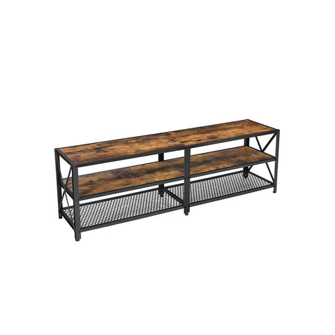 Rootz Tv Lowboard - Tv Lowboard For Televisions - Tv Stand - Tv Cabinet - Tv Storage Unit - Tv Furniture - Tv Bench - Tv Shelf - Brown-black - 140 x 39.2 x 50 cm (L x W x H)