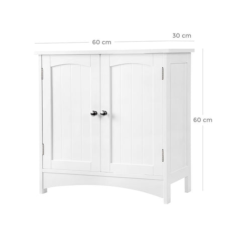 Rootz Washbasin Cabinet - 2 Doors Washbasin Cabinet - Vanity Unit - Bathroom Cabinet - Vanity Cabinet - MDF Board - White - 60 x 60 x 30 cm (W x H x D)