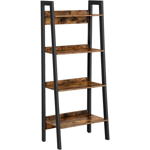 Rootz Ladderkast - Standing Bookcase 4 Layers - Industrial - Brown - 56 x 34 x 137.5 cm (LxWxH)