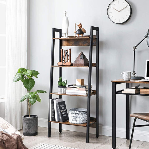 Rootz Ladderkast - Standing Bookcase 4 Layers - Industrial - Brown - 56 x 34 x 137.5 cm (LxWxH)