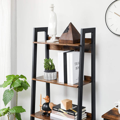 Rootz Ladderkast - Standing Bookcase 4 Layers - Industrial - Brown - 56 x 34 x 137.5 cm (LxWxH)