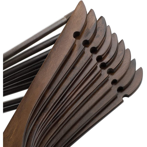 Rootz Wooden Clothes Hanger Set 20 Pieces - Swivel Hook - Clothes Hangers - Walnut