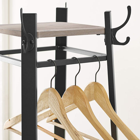 Rootz Coat rack Standing - Coat racks - Industrial - Metal - Wood - Brown / Black - 45 x 45 x 181 cm
