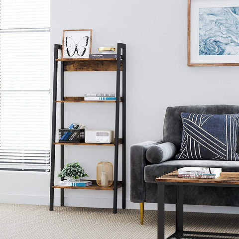 Rootz Ladderkast - Standing Bookcase 4 Layers - Industrial - Brown - 56 x 34 x 137.5 cm (LxWxH)