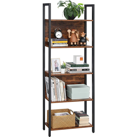 Rootz Kitchen Cabinet - Bookcase Industrial - Cupboards - Ladder Cabinet 5 Layers - 62 x 24 x 165 cm