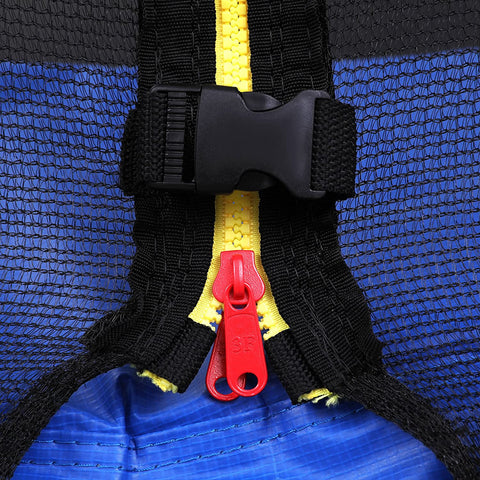 Rootz Trampoline - Garden Trampoline - Round - Ladder - Padded Rods - Safety Net - Black - Blue - 427 cm