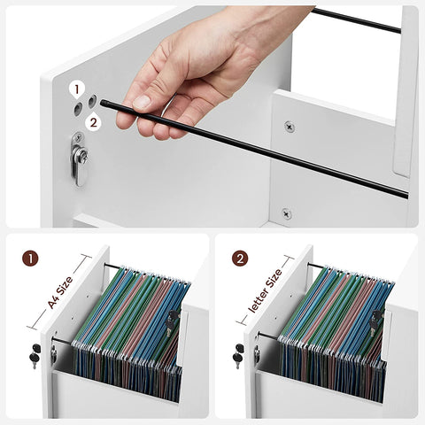 Rootz Drawer Block - Steel Locker On Wheels - Office Cabinet - Roll Container - White