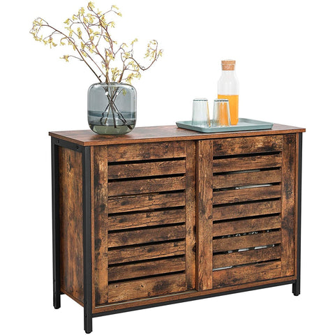 Rootz Storage Cabinet - Chest of Drawers - Industrial Cabinet - Sideboard - Cabinet with 2 Shelves and 2 Doors - 100 x 35 x 70 cm (LxWxH)