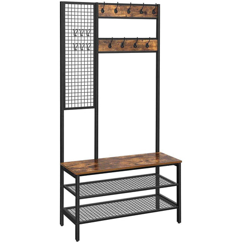 Rootz Wardrobe rack with coat rack - Shoe rack - Industrial - 97.7 x 40 x 185 cm