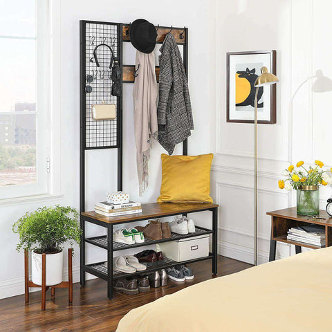 Rootz Wardrobe rack with coat rack - Shoe rack - Industrial - 97.7 x 40 x 185 cm