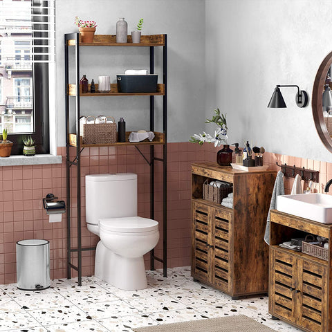 Rootz Bathroom cabinet - WC Cabinet - Storage rack - Bathroom furniture - Bathroom rack - Industrial - 63 x 25 x 165 cm