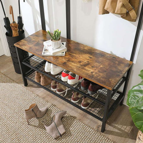 Rootz Wardrobe rack with coat rack - Shoe rack - Industrial - 97.7 x 40 x 185 cm