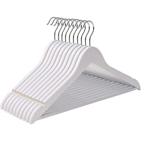 Rootz Maple Wood Clothes hangers 10 pieces - Clothes hangers - Rotatable - Black - 44.5 x 1.2 x 23 cm (LxWxH)