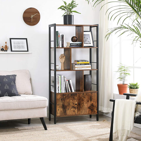Rootz Bookcase - Bookcases - Industrial - Wood - Iron Frame - 74 x 30 x 154.5 cm (LxWxH)