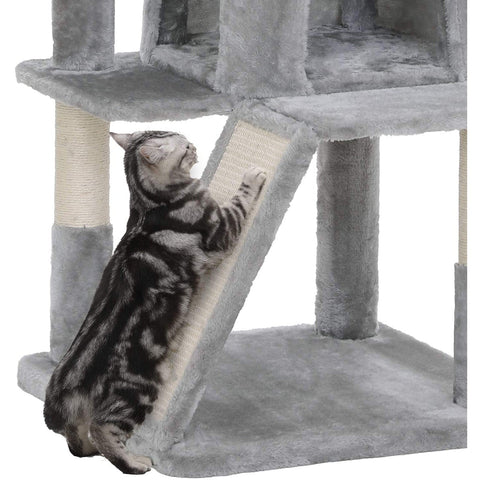 Rootz Cat Tree - Cat House - Scratching Post - Scratching Posts for Cats - 48 x 48 x 96 cm (LxWxH)