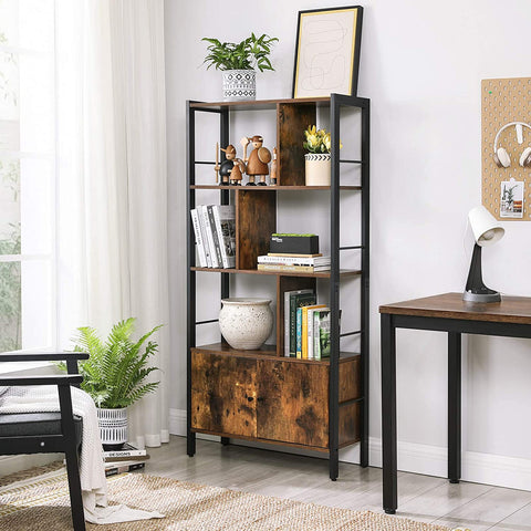 Rootz Bookcase - Bookcases - Industrial - Wood - Iron Frame - 74 x 30 x 154.5 cm (LxWxH)