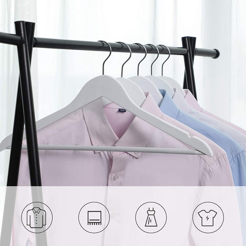 Rootz Maple Wood Clothes hangers 10 pieces - Clothes hangers - Rotatable - Black - 44.5 x 1.2 x 23 cm (LxWxH)