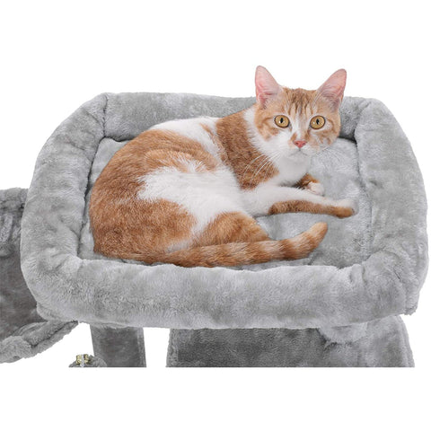 Rootz Cat Tree - Cat House - Scratching Post - Scratching Posts for Cats - 48 x 48 x 96 cm (LxWxH)