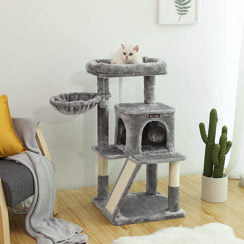 Rootz Cat Tree - Cat House - Scratching Post - Scratching Posts for Cats - 48 x 48 x 96 cm (LxWxH)