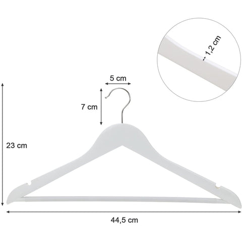 Rootz Maple Wood Clothes hangers 10 pieces - Clothes hangers - Rotatable - Black - 44.5 x 1.2 x 23 cm (LxWxH)