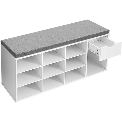 Rootz Shoe cabinet - Shoe rack - 10 Pairs of Shoes - Shoe cabinets - White - 104 x 30 x 48 cm