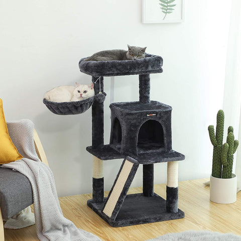 Rootz Cat Tree - Cat House - Scratching Post - Scratching Posts for Cats - 48 x 48 x 96 cm (LxWxH)