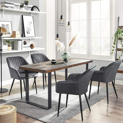 Rootz Dining Chair - Modern and Elegant Leisure Chair - Dining Chairs - Metal Legs - Green - 62.5 x 60 x 85 cm (LxWxH)