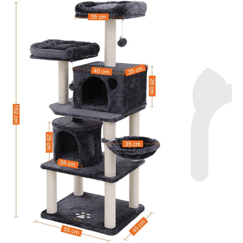 Rootz Cat Tree XL 152 CM - Luxury Cat House - Scratching Post - Cats - Cat