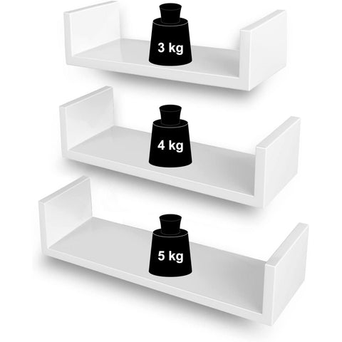 Rootz Wall shelf Set of 3 - Wall cabinets - Cube shelf - Wall cabinet - White