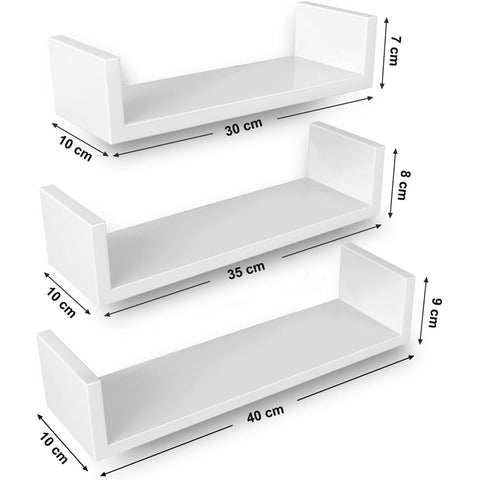 Rootz Wall shelf Set of 3 - Wall cabinets - Cube shelf - Wall cabinet - White