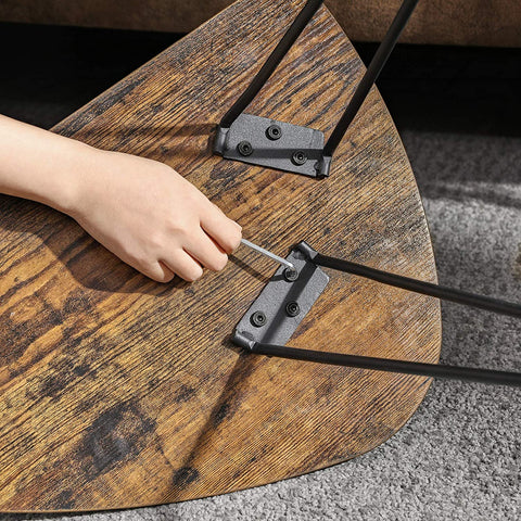 Rootz Side Tables Set of 2 - Coffee Table Wood - Industrial Coffee Table - Brown/Black - 60 x 38 x 47.5 cm (LxWxH)